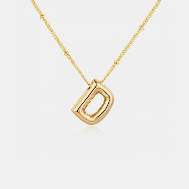 Gold-Plated Bubble Initial Necklace