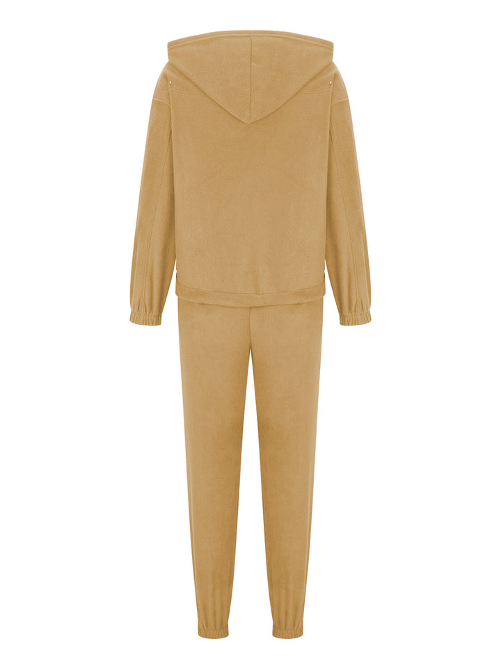 Zip Up Long Sleeve Hoodie and Joggers Set
