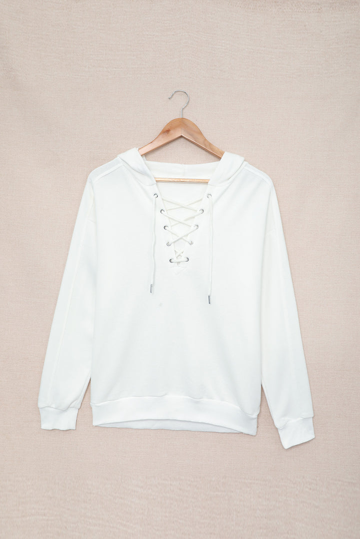 Lace Up Long Sleeve Hoodie